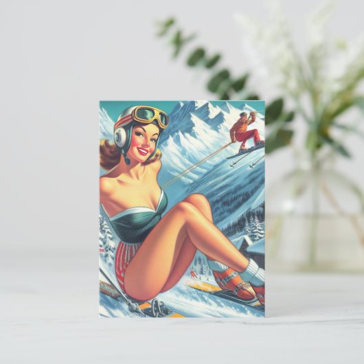 Vintages Button Postkarte (Stehend Vorderseite)