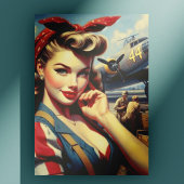 Vintages Button Postkarte