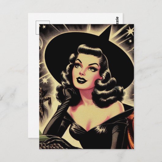 Vintages Button Postkarte (Vorne/Hinten)