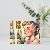 Vintages Button Postkarte (Stehend Vorderseite)