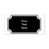 Vintages Button-Rectangle mit Rahmen + Name Gummistempel (Prägung)