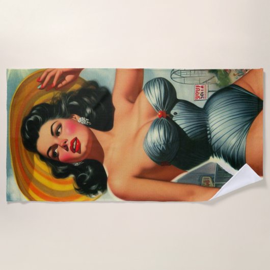 Vintages Button Strandtuch (Vorderseite)