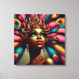 Vintages Button-Up Afrikanerinnen Fett Feathers 19 Leinwanddruck