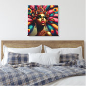 Vintages Button-Up Afrikanerinnen Fett Feathers 19 Leinwanddruck (Insitu (Schlafzimmer))