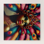 Vintages Button-Up Afrikanerinnen Fett Feathers 19 Puzzle (Horizontal)