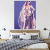 Vintages Button Up Bridge Leinwand (Insitu (Schlafzimmer))
