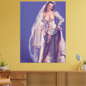 Vintages Button Up Bridge Leinwand (Insitu (Wohnzimmer))