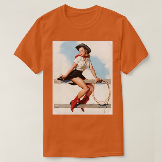 Vintages Button Up Cowgirl T-Shirt (Design vorne)
