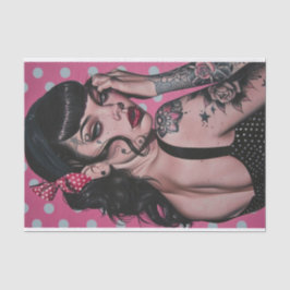 Vintages Button-Up-Girl10 Seidenpapier