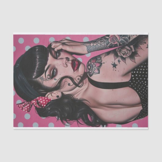 Vintages Button-Up-Girl10 Seidenpapier (Vorderseite)