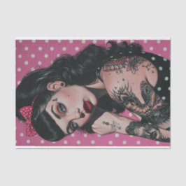 Vintages Button-Up-Girl11 Seidenpapier