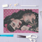 Vintages Button-Up-Girl11 Seidenpapier (Handwerk)