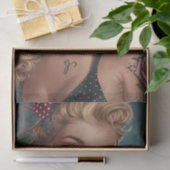 Vintages Button-Up-Girl14 Seidenpapier (Geschenk)