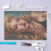 Vintages Button-Up-Girl14 Seidenpapier (Handwerk)