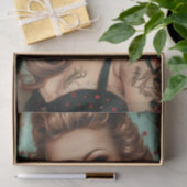 Vintages Button-Up-Girl15 Seidenpapier (Geschenk)