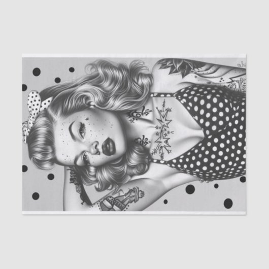 Vintages Button-Up-Girl16 Seidenpapier (Vorderseite)