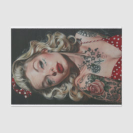 Vintages Button-Up-Girl17 Seidenpapier