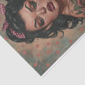 Vintages Button-Up-Girl1 Seidenpapier (Ausschnitt)