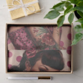 Vintages Button-Up-Girl3 Seidenpapier (Geschenk)