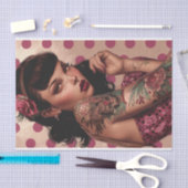 Vintages Button-Up-Girl3 Seidenpapier (Handwerk)