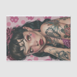 Vintages Button-Up-Girl5 Seidenpapier