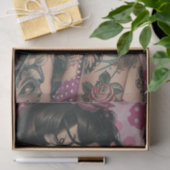 Vintages Button-Up-Girl5 Seidenpapier (Geschenk)