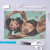 Vintages Button-Up-Girl6 Seidenpapier (Handwerk)