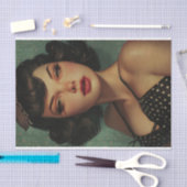 Vintages Button-Up-Girl7 Seidenpapier (Handwerk)