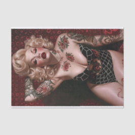 Vintages Button-Up-Girl9 Seidenpapier