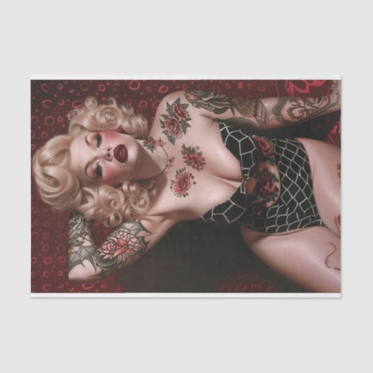 Vintages Button-Up-Girl9 Seidenpapier (Vorderseite)