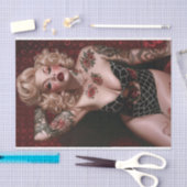 Vintages Button-Up-Girl9 Seidenpapier (Handwerk)