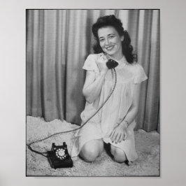 Vintages Button-Up-Girl-Foto-Poster Poster