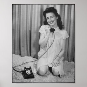 Vintages Button-Up-Girl-Foto-Poster Poster