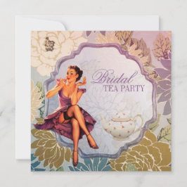 Vintages Button Up Girl Hausfrau Retro Brautparty Einladung