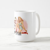 "Vintages Button-Up Girl mit Axt Kaffeetasse (VorderseiteRechts)