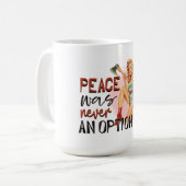 "Vintages Button-Up Girl mit Axt Kaffeetasse (Vorderseite Links)