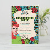 Vintages Button-up Girl, Rock-A-Billy Einladungen (Stehend Vorderseite)