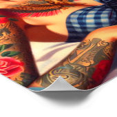 Vintages Button von Tattooed Beach Poster (Ecke)