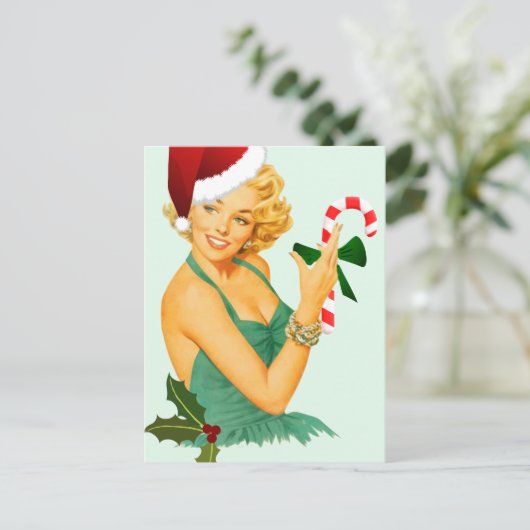 Vintages Button zu Weihnachten (Stehend Vorderseite)