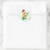 Vintages Button zu Weihnachten Runder Aufkleber (Tasche)
