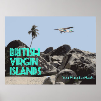 Vintages BVI-Reiseplakat Poster