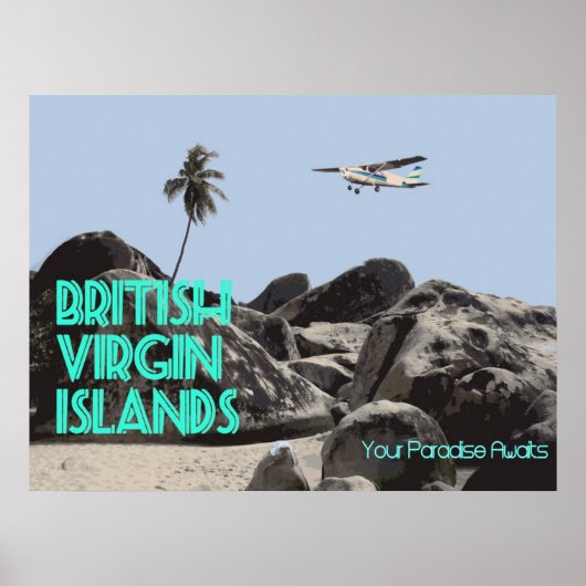 Vintages BVI-Reiseplakat Poster (Vorne)