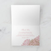 Vintages Cabbage Rose Foto Vielen Dank Dankeskarte (Innenseite)