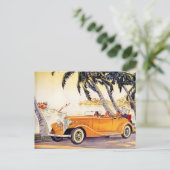 Vintages Cabrio, antikes Auto, Adresswechsel Ankündigungspostkarte (Stehend Vorderseite)