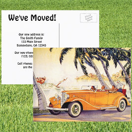 Vintages Cabrio, antikes Auto, Adresswechsel Ankündigungspostkarte
