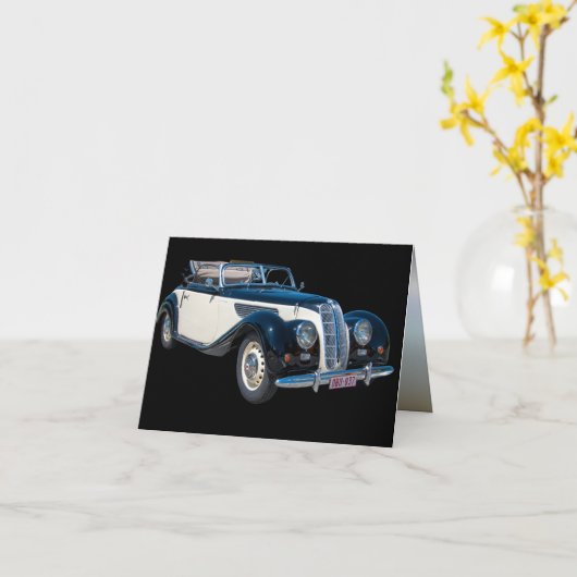 Vintages Cabrio Karte (Gelbe Blume)