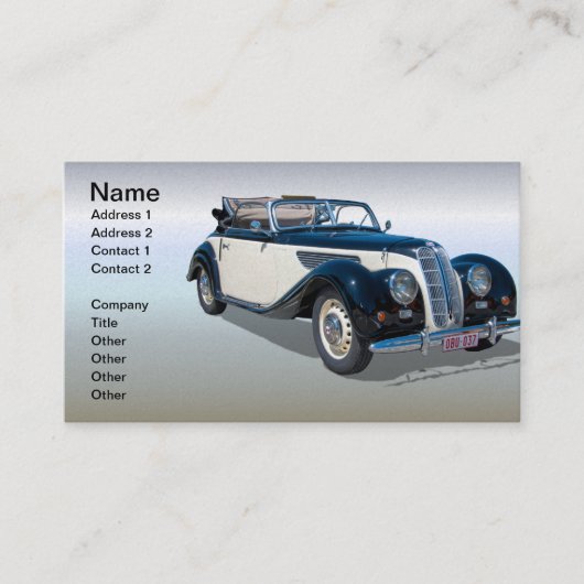 Vintages Cabrio Visitenkarte (Vorderseite)