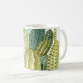 Vintages Cacti blühendes Wasserfarbmuster Kaffeetasse (VorderseiteRechts)