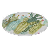 Vintages Cacti blühendes Wasserfarbmuster Schneidebrett (Ecke)