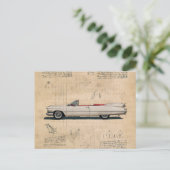 Vintages Cadillac Car Postkarte (Stehend Vorderseite)